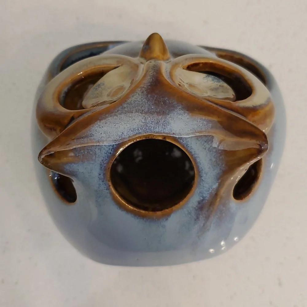 Pier 1 Owl Tea Light Ceramic Pottery Candle Holder